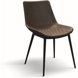 Konte.Design Conjunto de 2 sillas de piel sintética marrón acolchada