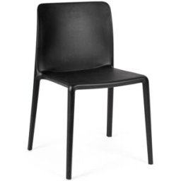 Bizzotto Juego de 6 sillas de comedor de acero y polipropileno negro