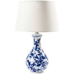 Beliani Lámpara de mesa porcelana blanco azul