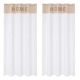 NIYLO Conjunto de 2 cortinas con anillas en poliéster blanco 140x260 cm