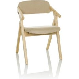 hjh OFFICE Silla de tela con apoyabrazos beige