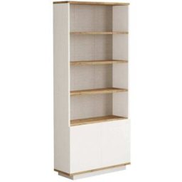Dmora Librería efecto madera de roble, blanca 75x27h168 cm