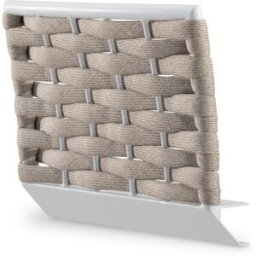Defora Home Reposabrazos de jardín modular blanco y cuerda beige