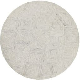Wecon Home Alfombra redonda crudo diseño tufting a mano en relieve 180 rd.