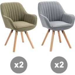 Meubles Cosy Conjunto de 4 sillas comedor giratorias brazos estilo escandinavo