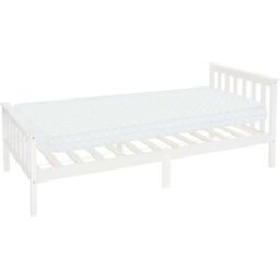 ML-Design Estructura de cama 90 x 200 cm madera maciza blanco con colchón