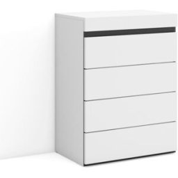 Skraut home Cómoda efecto madera blanco y negro 57x35x75cm