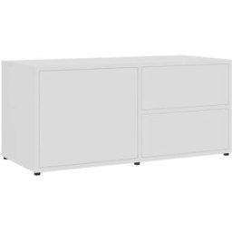 Maison Chic Mueble tv madera contrachapada blanco 80x34x36 cm