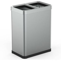 Kitchen Move Cubo de basura de reciclaje con tapa abierta plata 60l