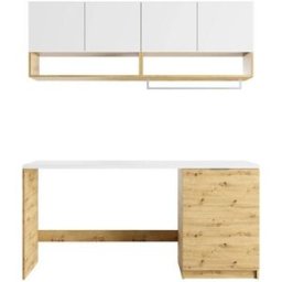 Unique Mueble para lavadora madera color natural claro, blanco