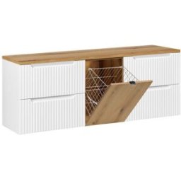 Petits meubles Mueble bajo lavabo 160cm y madera paneles de melamina y mdf blanco