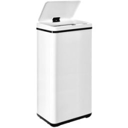 WellHome Cubos de basura de acero inoxidable blanco 60l