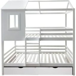 MueMue Litera + cajón almacenaje madera blanco 90x190/90x190cm