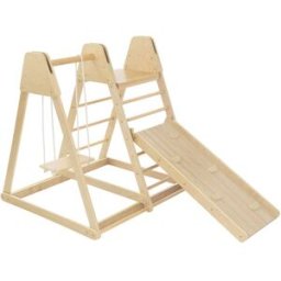 ECD Germany Juego de trepa para interior 3en1 2 escaleras, tabla barras y columpio