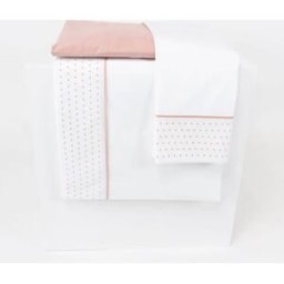 Casa da Laura Sábanas 100% algodón 200 hilos vibo rosa cama 150/160 2 almohadas 50