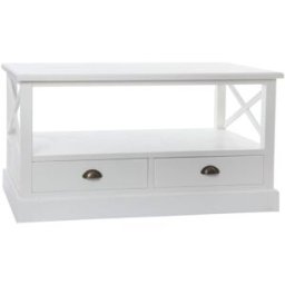 Fijalo Mesa centro de madera en blanco 108x48x56,5cm