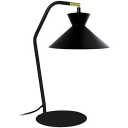 Tosel Lámpara de mesa metal negro pantalla negro