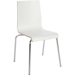 CLP Silla de comedor con reposapiés en madera blanco