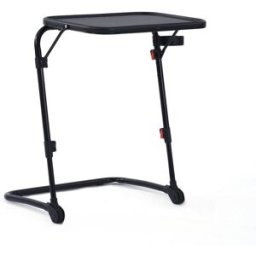 Meubles Cosy Mesa consola móvil ajustable con portavasos, negra