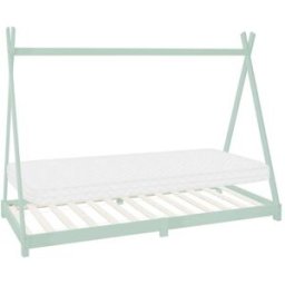 ML-Design Cama infantil tipi 90x200cm color menta con colchón de espuma y somier