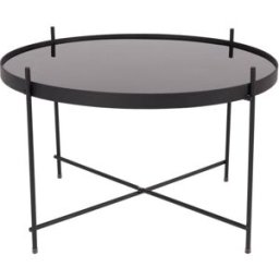 Zuiver Mesa de centro de cristal templado y acero lacado negro