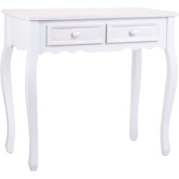 Wanderlust deco Recibidor-consola de madera de 2 cajones blanco 80x40x75