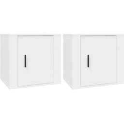 Maison Chic Juego de 2 mesitas de noche madera blanco 50x39x47 cm