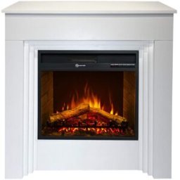 Chimenea eléctrica divina fire de madera blanca, l96 x p35 x h96 cm