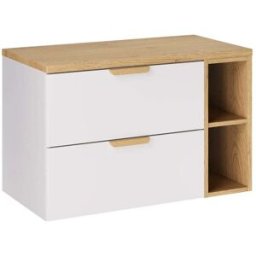Petits meubles Mueble lavabo 2 nichos 80cm mate paneles laminados blanco