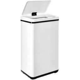 WellHome Cubos de basura de acero inoxidable blanco 50l