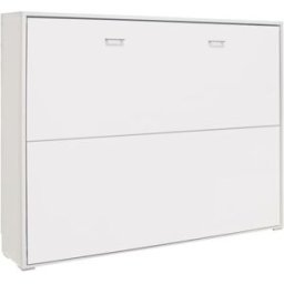 Venprodin Cama abatible horizontal de matrimonio 135x190 color blanco