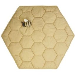 Lorena Canals Alfombra de juego nido de abeja en algodón miel 100 x 100 cm