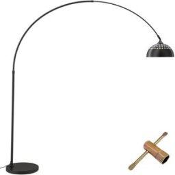 Tectake Lámpara de arco telescópico, retro, altura 187-206 cm, 60 w negro