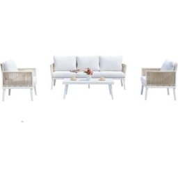 Pondecor Conjunto de 4 piezas en aluminio blanco.