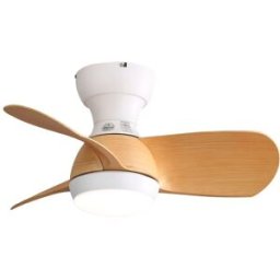 ComfortXL Ventilador de techo silencioso blanco y marrón 58 cm