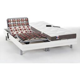 Unique Cama articulada eléctrica madera blanco 2x80x200 cm