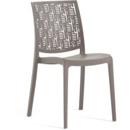 Fuori Conjunto de 6 sillas de resina para interior o exterior gris tórtola