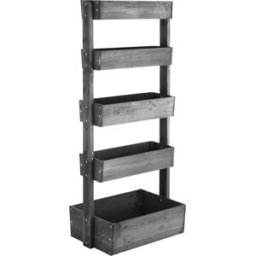 Tectake Jardín vertical, de madera de abeto, resistente a la intemperie, gris