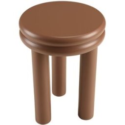 MACABANE Mesa auxiliar redonda de madera pintada en terracota d35cm