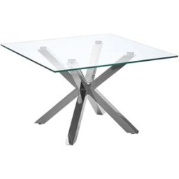 Beliani Mesa de centro vidrio templado plateado