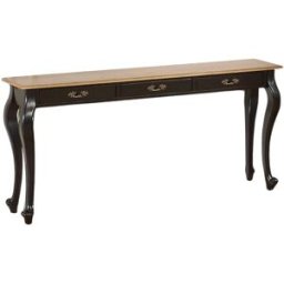 Robin des Bois Consola de 3 cajones con tablero de roble negra