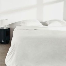 Maisons du Monde Set de funda nórdica de 260x240 cm y fundas de almohada de algodón crudo y tejido moteado azul