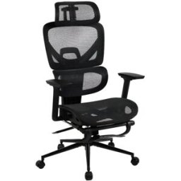 CLP Silla de oficina ajustable giratorio ergonómico en tela negro