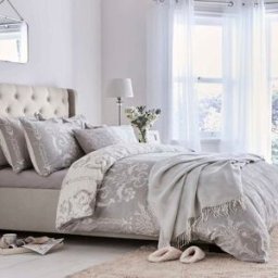 Laura Ashley Juego de funda nórdica baroco gris 200x200cm