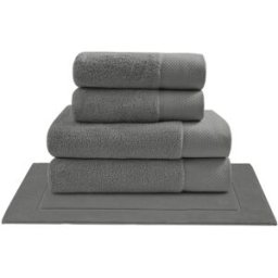 Sensei Maison Juego de toallas 5 piezas con alfombrilla gris antracita