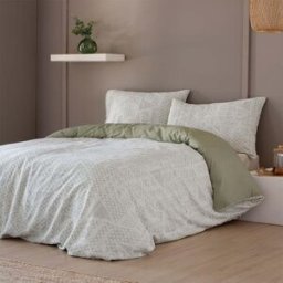 Cotton Artean Funda nórdica Algodón Jacquard prelavado verde 220x220 Cama 135
