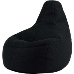 Icon Puf gigante gaming XL con respaldo alto para juegos, negro