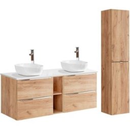 Petits meubles Conjunto mueble lavabo doble 140cm tableros laminados madera