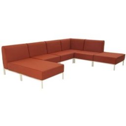 Oviala Conjunto modular de jardín bajo para 6 personas terracota