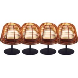 LUMISKY Juego de 4 lámparas de mesa led inalámbricas marrón h16cm